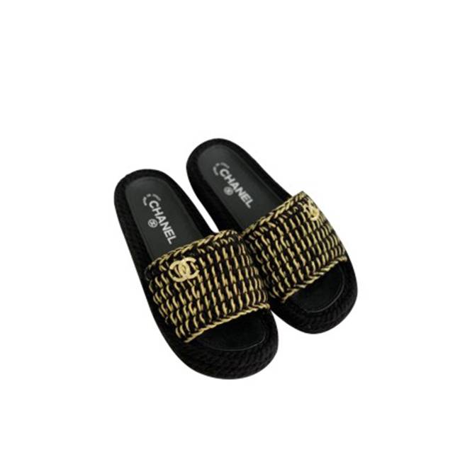 CHANEL 2023 NEW WOVEN SLIPPERS FOR WOMEN LAMBSKIN LEATHER